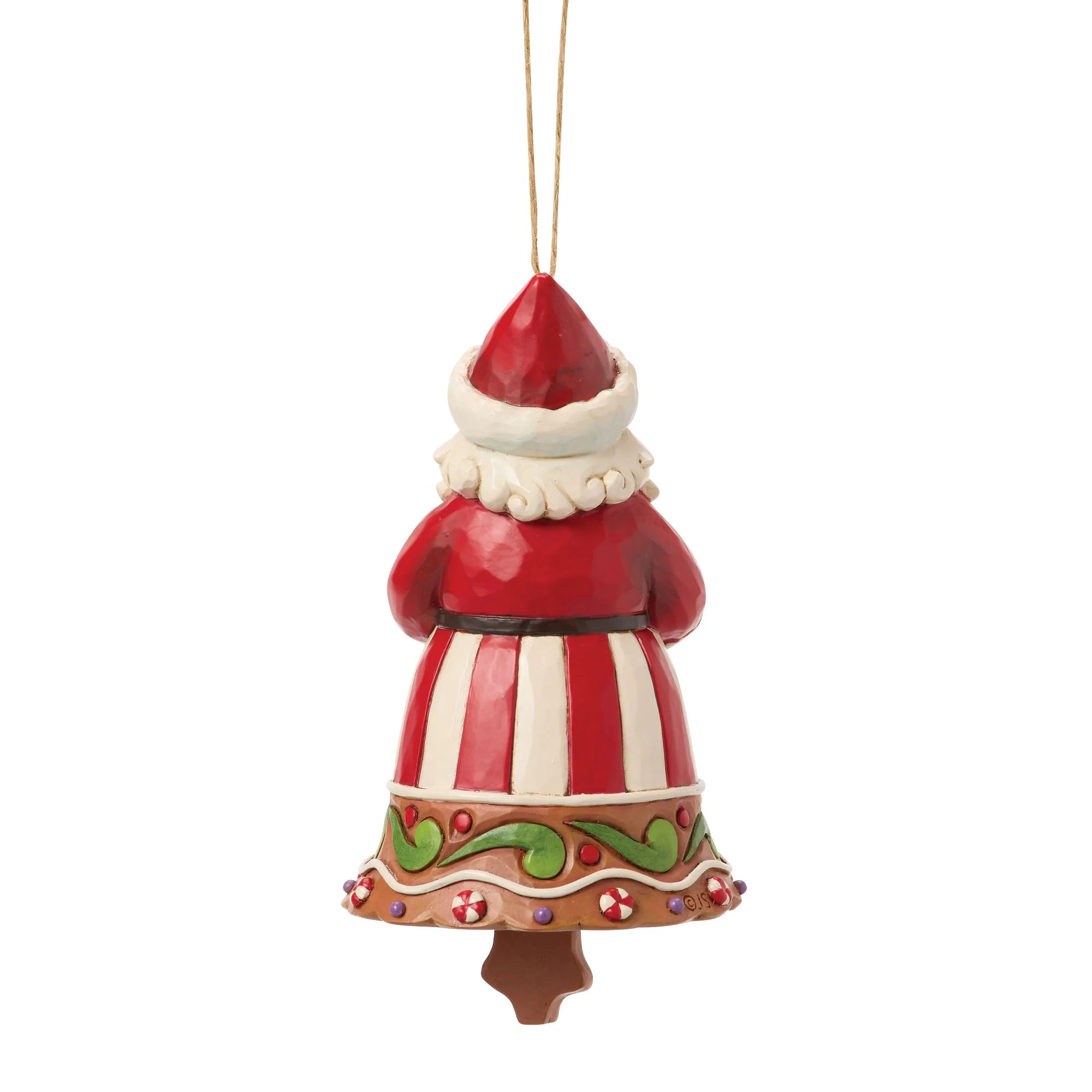 Gingerbread Santa Bell Hanging Ornament - Image 3