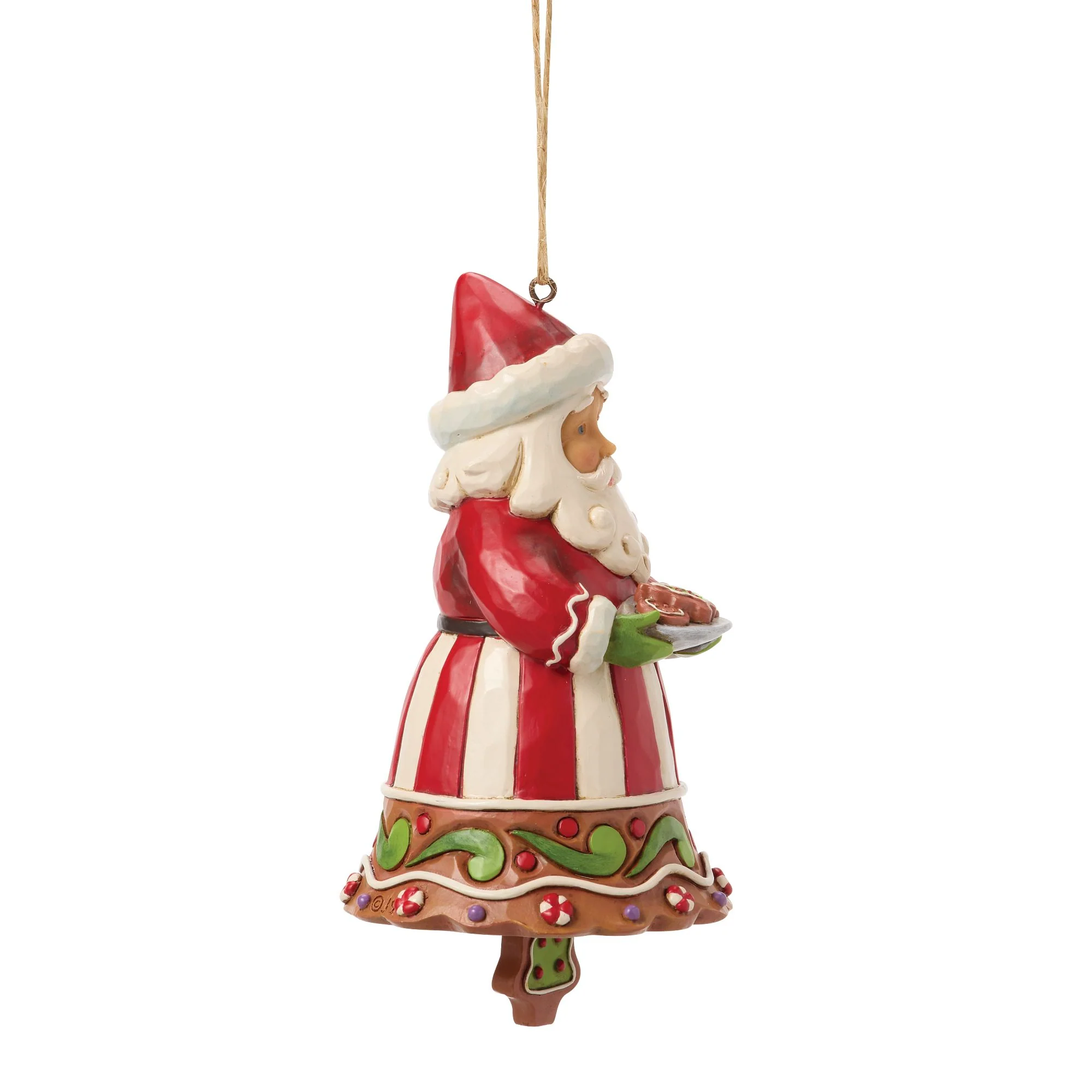 Gingerbread Santa Bell Hanging Ornament - Image 4
