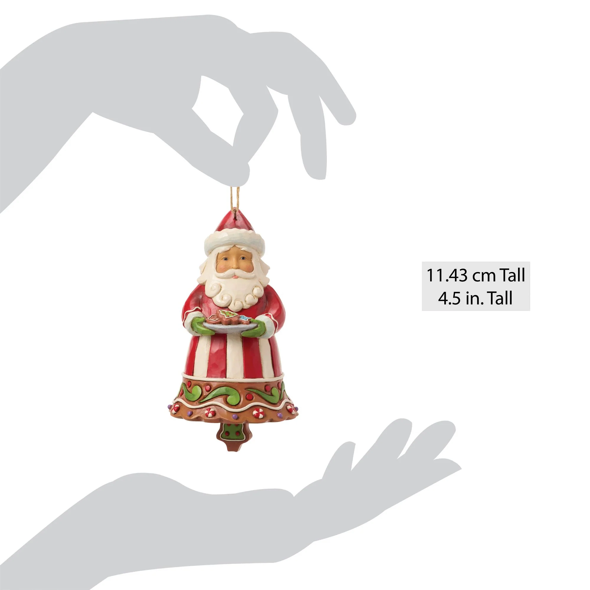 Gingerbread Santa Bell Hanging Ornament - Image 5