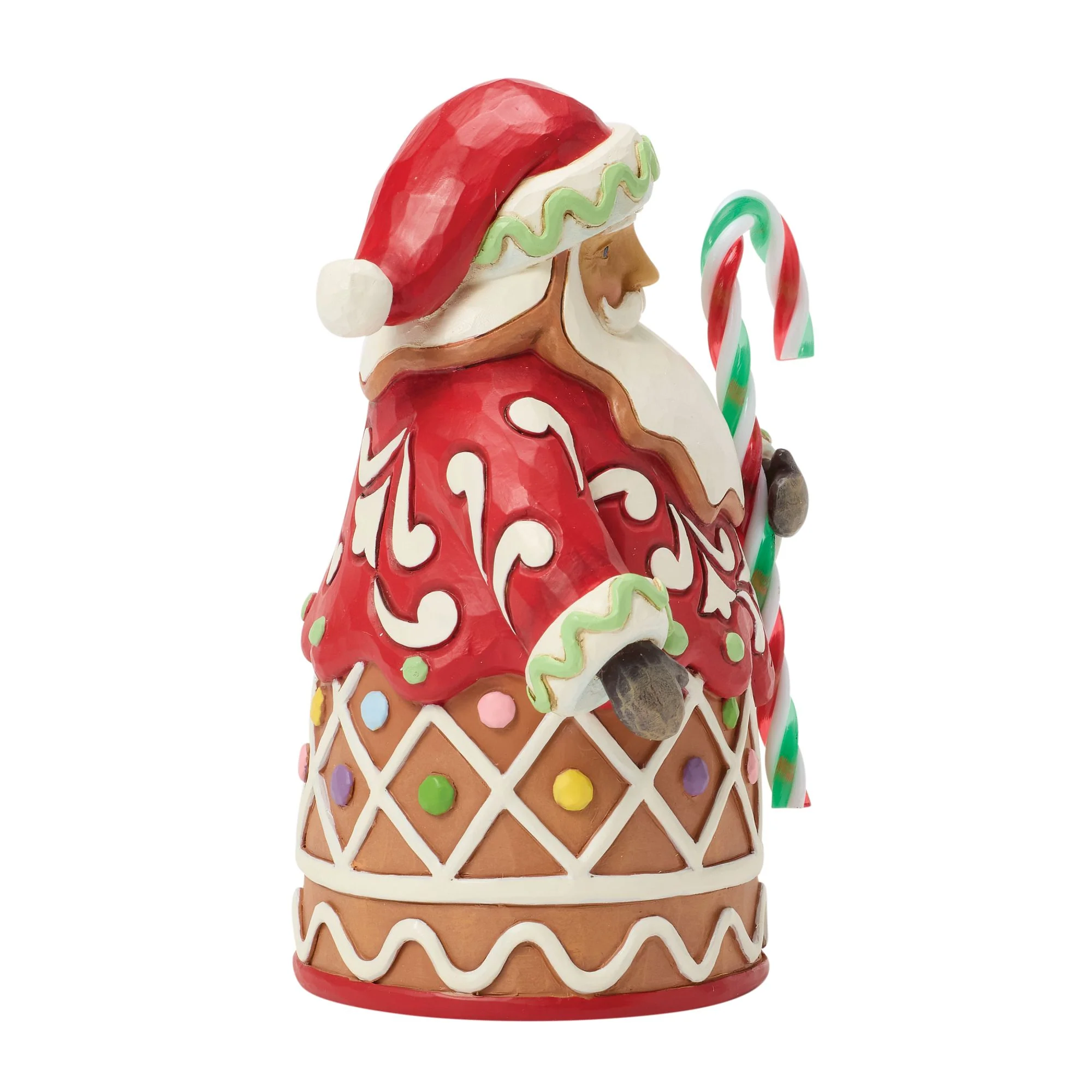 Gingerbread Santa with Candy Cane Pint Figurine - Image 4