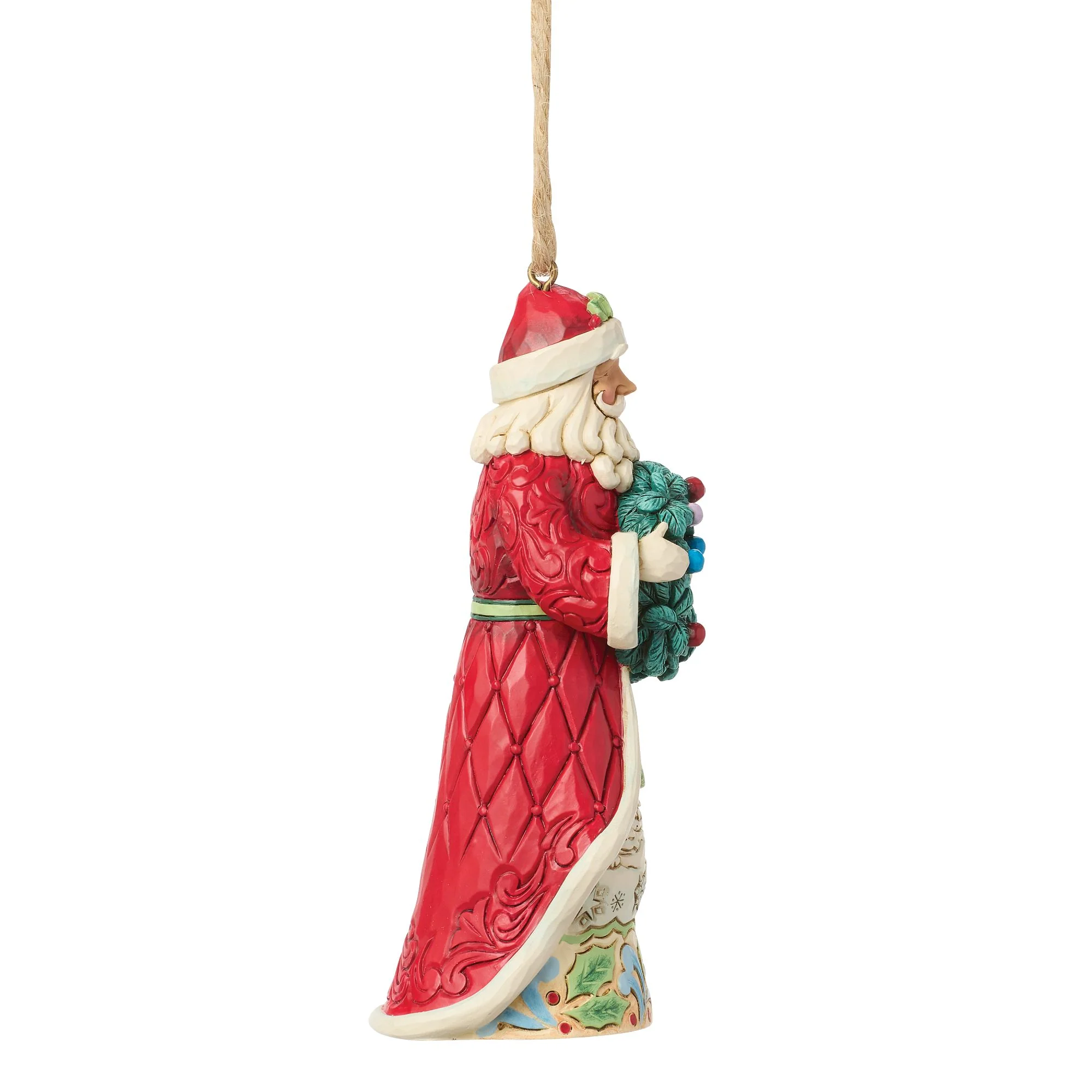 Santa with Wreath Hanging Ornament - Image 4