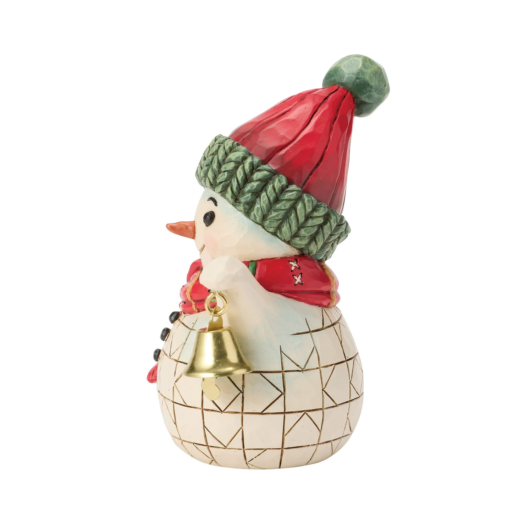 Snowman Holding Bell Mini Figurine - Image 2