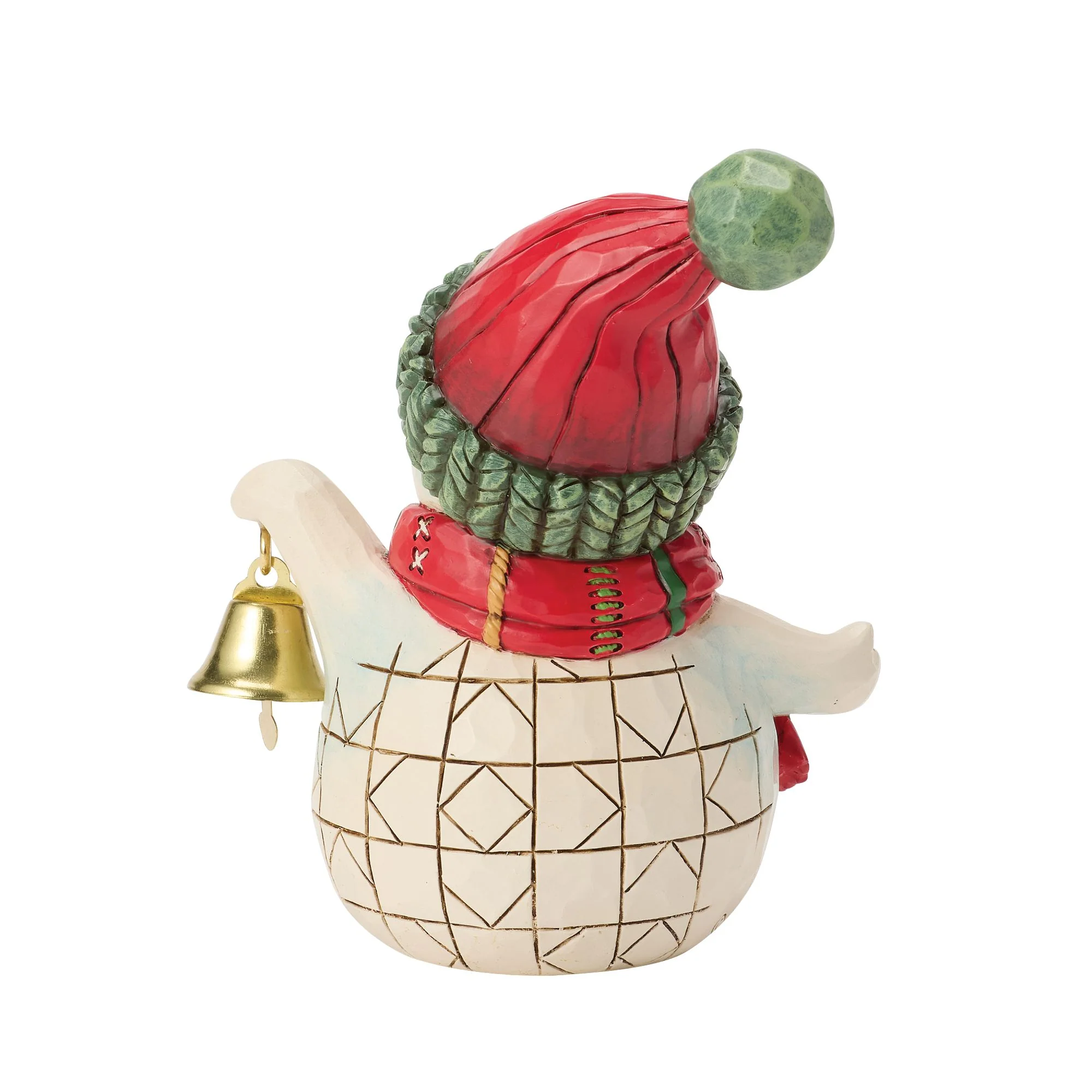 Snowman Holding Bell Mini Figurine - Image 3