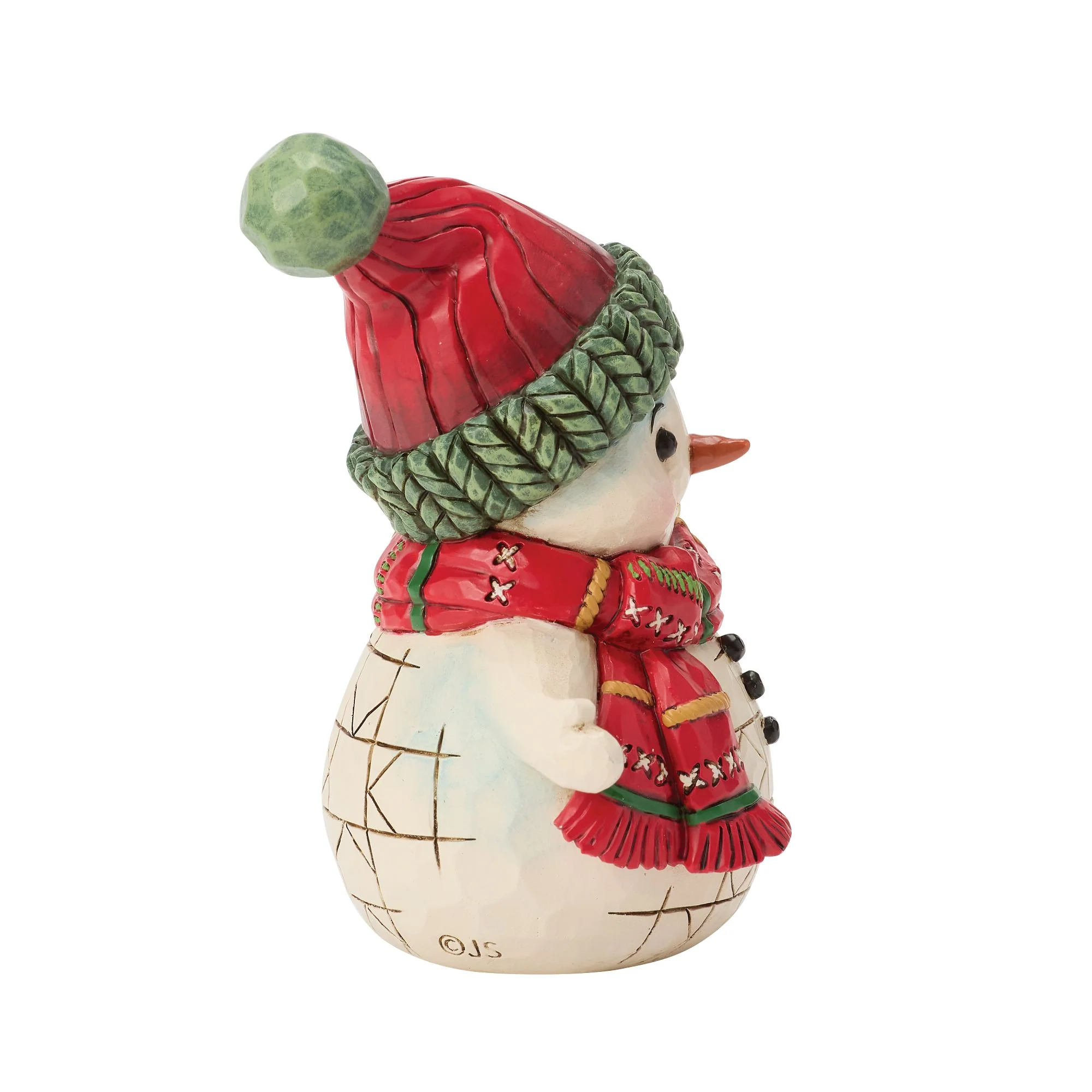 Snowman Holding Bell Mini Figurine - Image 4