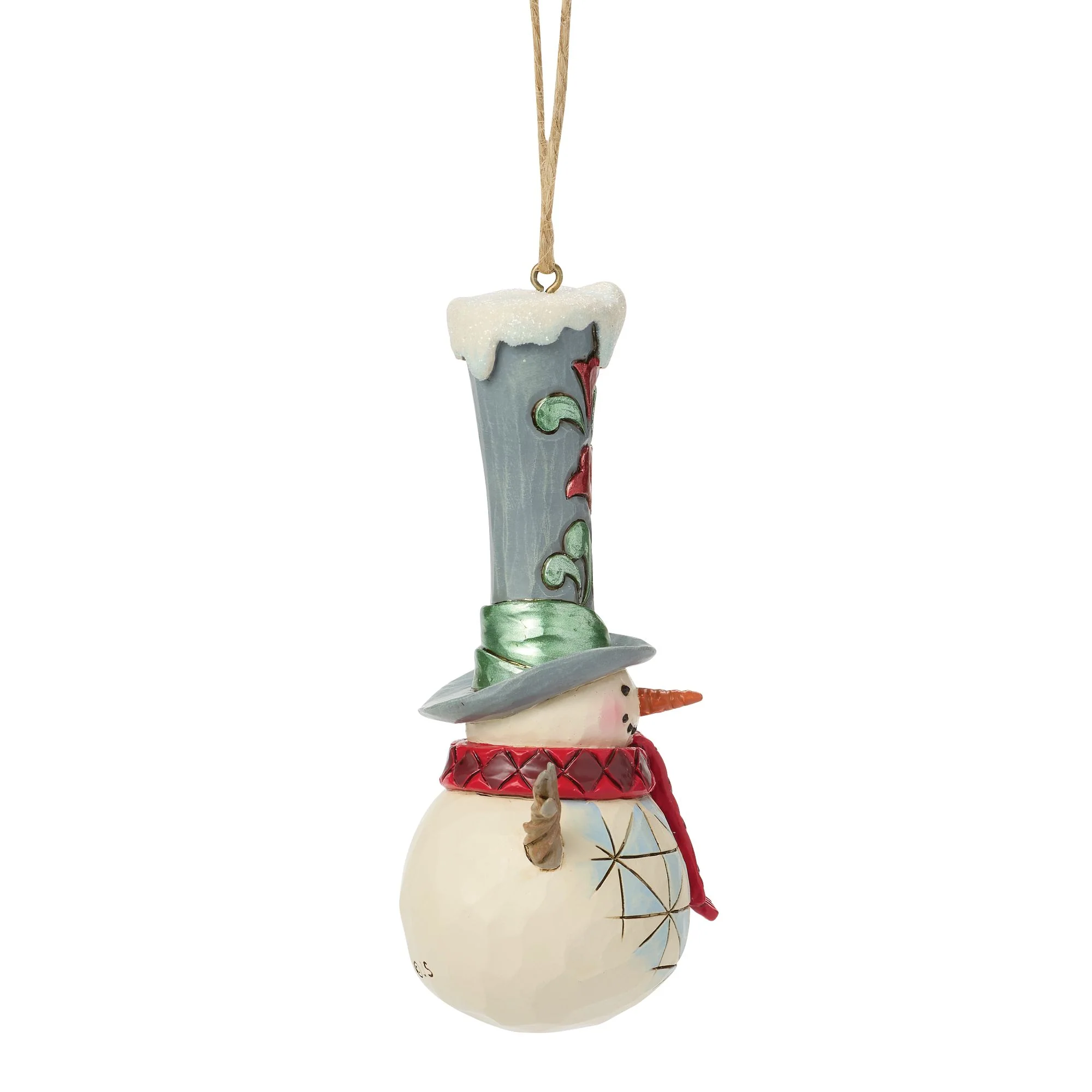 Snowman with a Tall hat Hanging Ornament - Image 4
