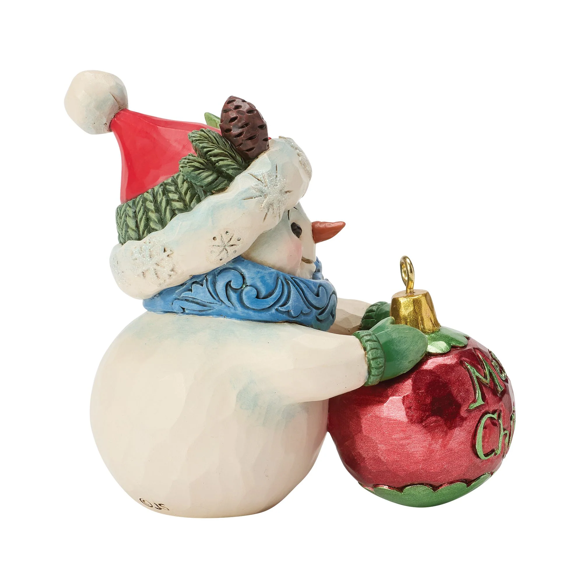 Snowman with Large Bauble Hanging Ornament Mini Figurine - Image 5