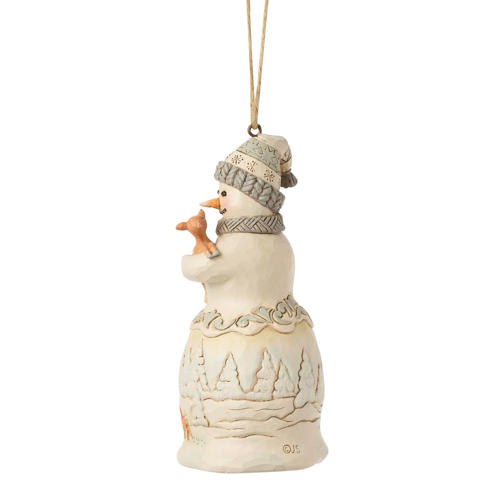 White Woodland Snowman Hanging Ornament - Image 2