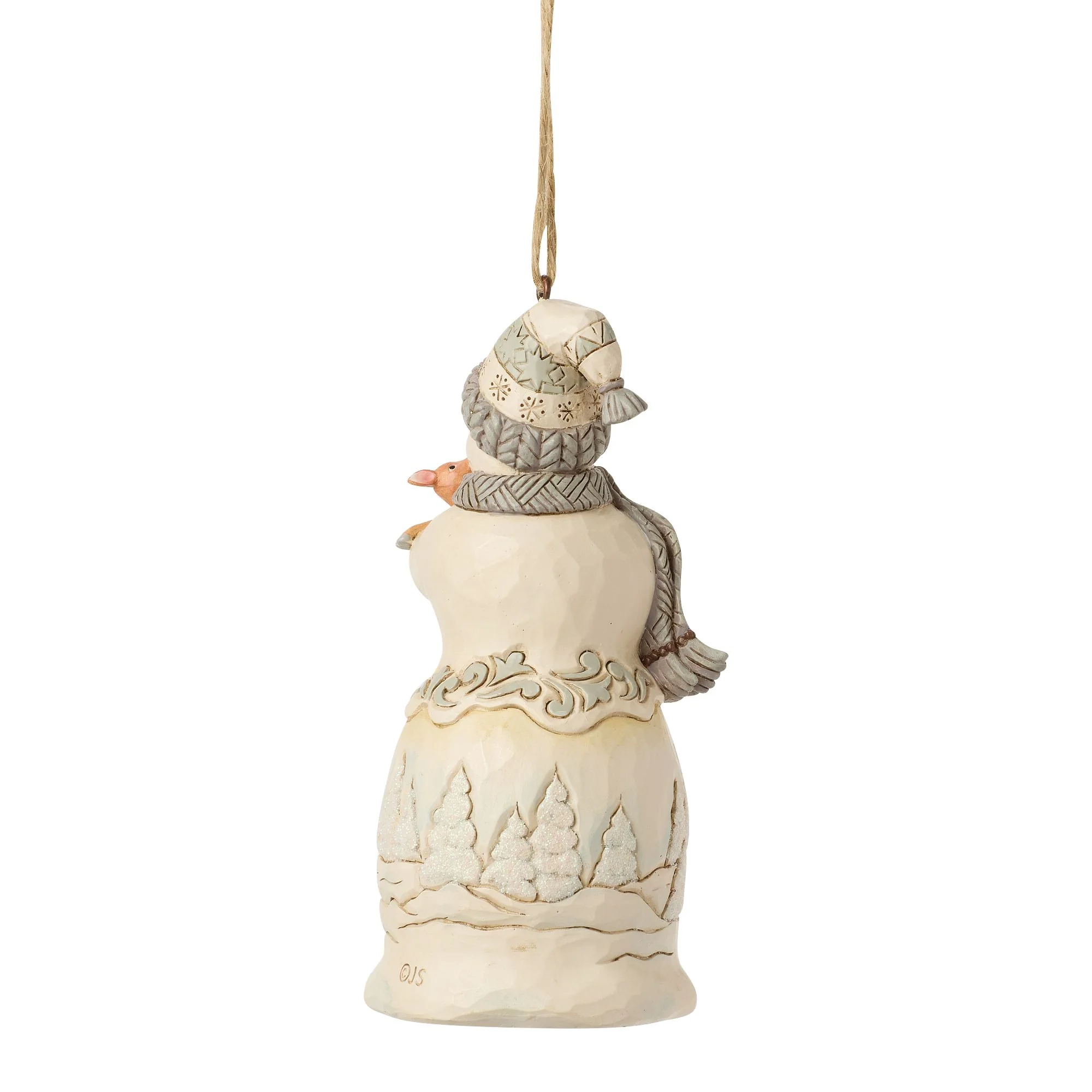 White Woodland Snowman Hanging Ornament - Image 3