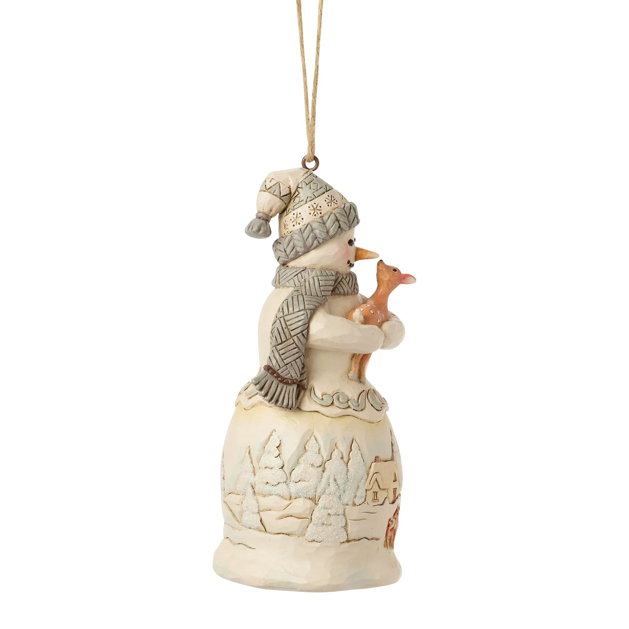 White Woodland Snowman Hanging Ornament - Image 4