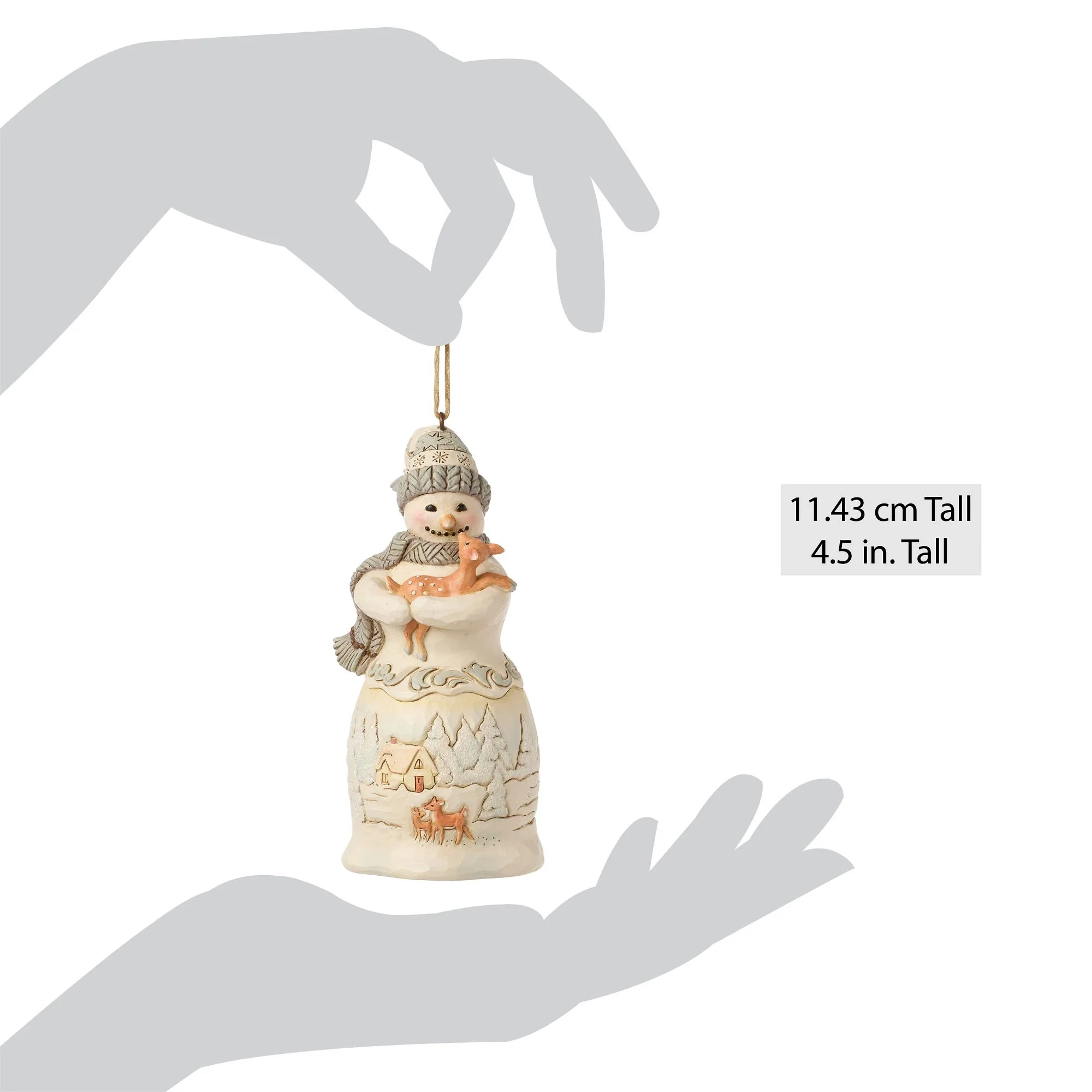 White Woodland Snowman Hanging Ornament - Image 5